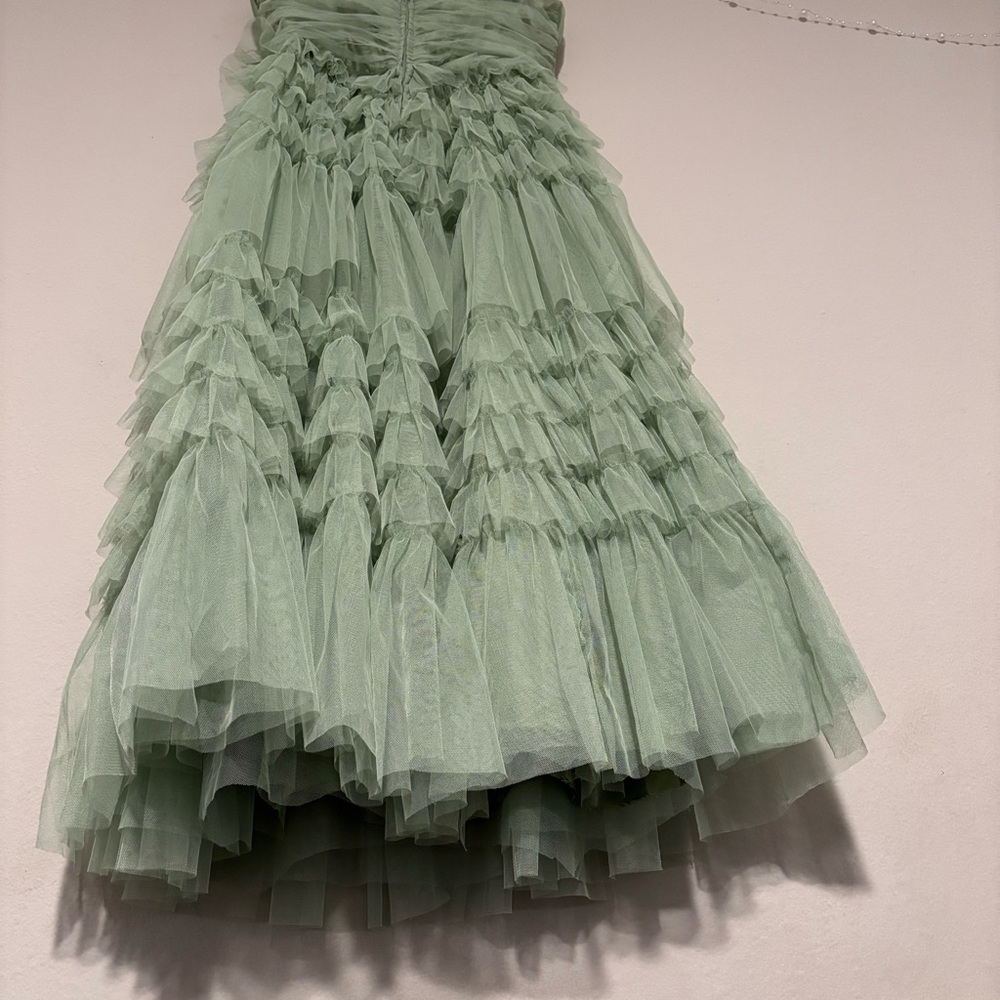 B Darlin Green Ruffled Tiered Maxi Gown - Picture 9 of 16